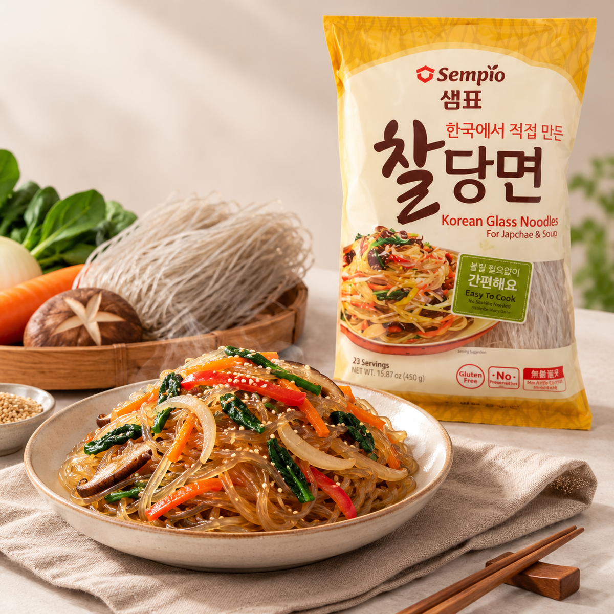 Sempio Korean-Made Chewy Dangmyeon 450g