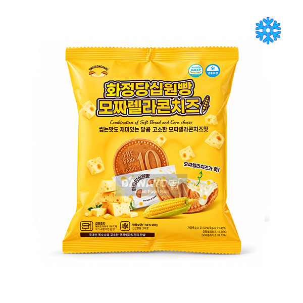 [Inlandsprodukt] Hwajeongdang Zehn-Won-Brot Mozzarella-Mais-Käse 120g – Schlange stehen für den Genuss