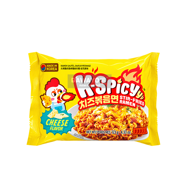 K SPICY Cheese Stir-Fried Instant Noodles 492 g (4 × 123 g)