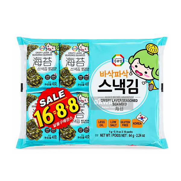 Surasang Chacha Little Prince Crispy Seaweed Snack 64 g (16 × 4 g)