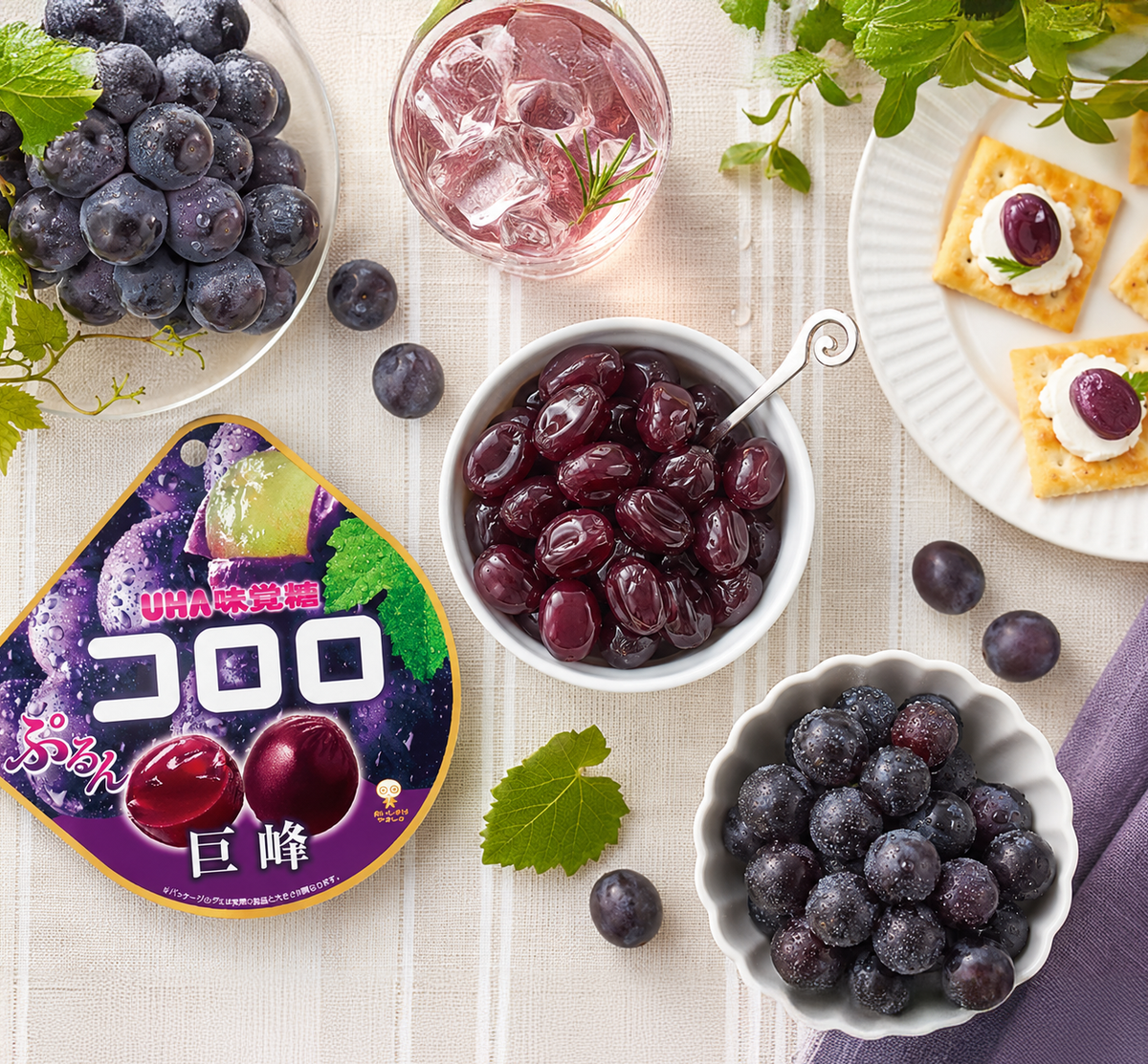 UHA Kororo Gummibonbons mit erfrischendem Traubengeschmack 48 g