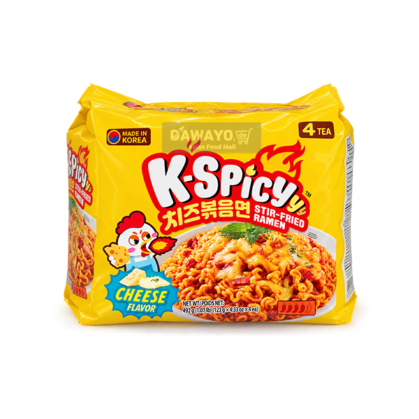 K SPICY Gebratene Instantnudeln mit Käsegeschmack 492 g (4 × 123 g)