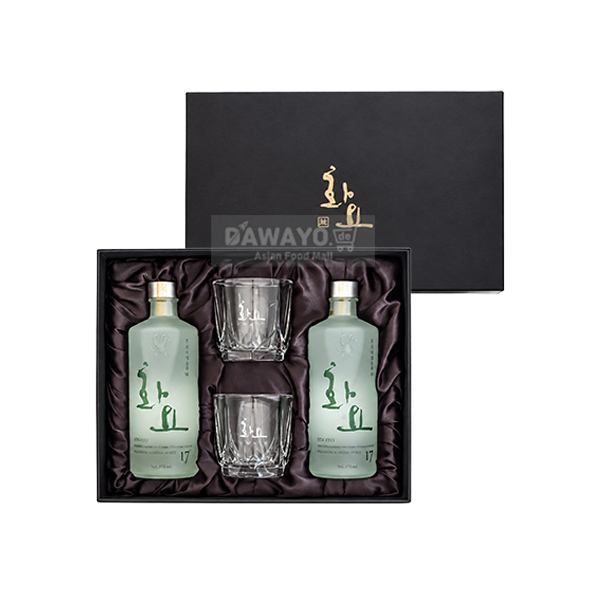 Hwayo 17 Gift Set (Two 375ml bottles of Hwayo 17 + 2 glasses)