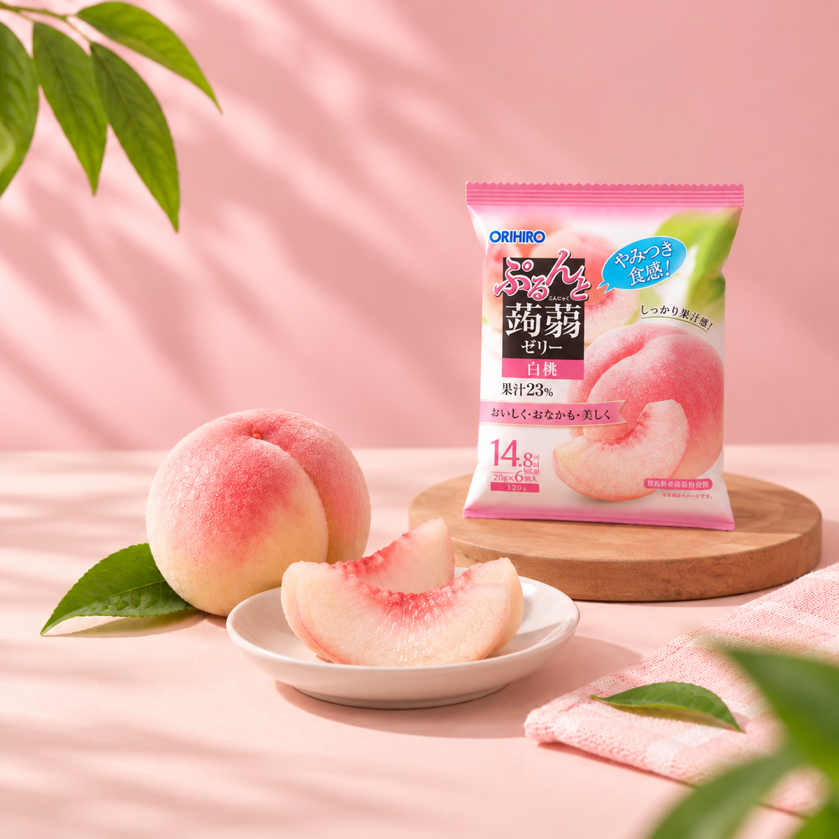 !sale! 오리히로 건강에 좋은 곤약 젤리 복숭아맛 120g