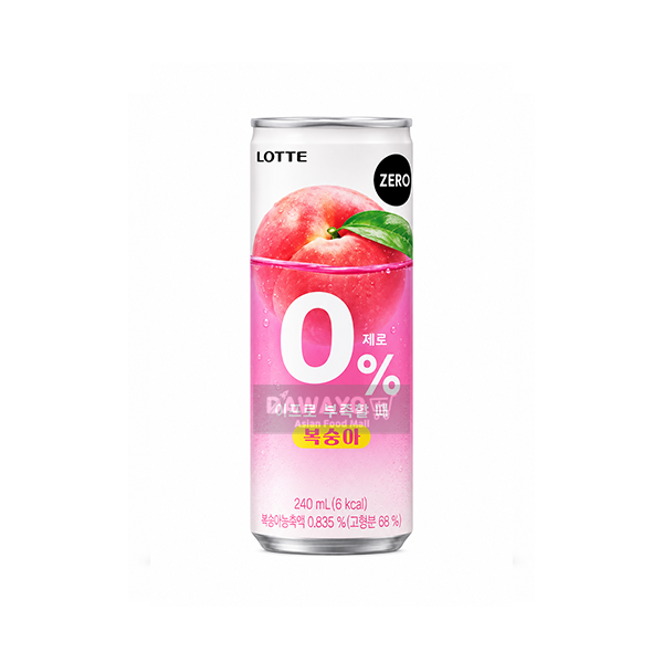 롯데 2% 부족할때 제로 복숭아맛 240ml