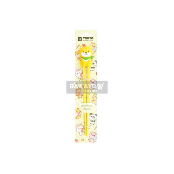 일본식 시바견 캐릭터 연습용 젓가락 22cm (색상 랜덤발송 yellow/black/brown)