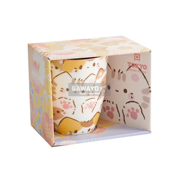 Kawaii Lucky Cat Tasse Gelb 340ml (Ideal als Geschenk!)