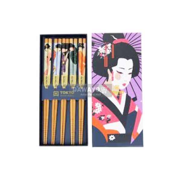 5er-Geschenkset japanischer Essstäbchen (zufällige Motive)