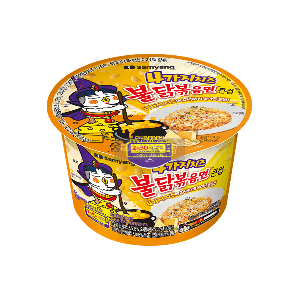 SAMYANG 4 Sorten Buldak Gebratene Nudeln, großer Becher 110g