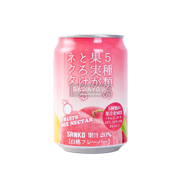 산코 믹스드 후루츠 넥타 화이트 복숭아 맛 280ml