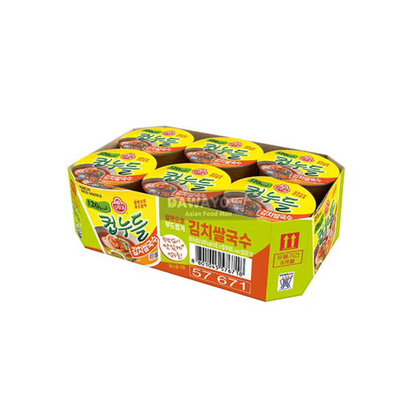 [Inländisch] Ottogi Cup Noodle Kimchi Reisnudeln 208.8g (34.8g*6) 1 Box