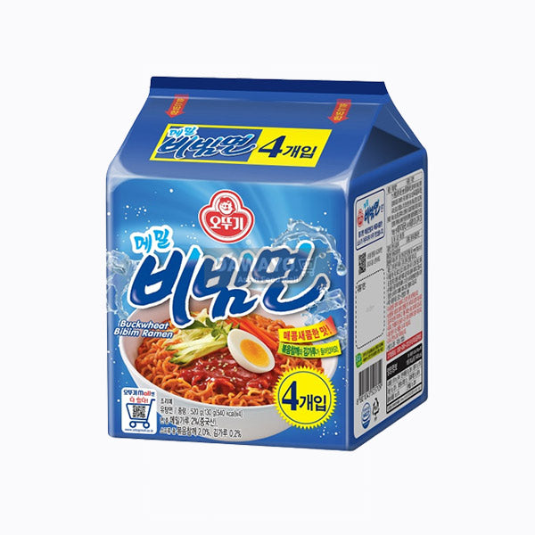 [Domestic] Ottogi Buckwheat Bibim-myeon (Korean Spicy Buckwheat Noodles) - Chewy and Bouncy Noodles, 520g (130g*4)