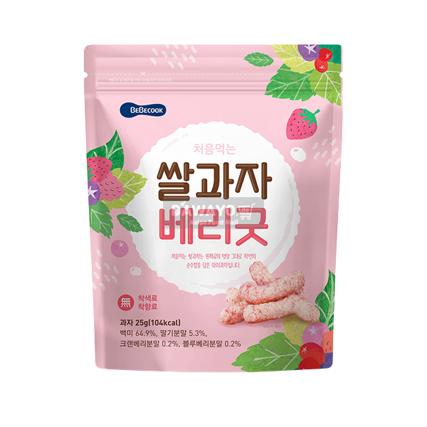 베베쿡 처음먹는 쌀과자 베리굿 25g
