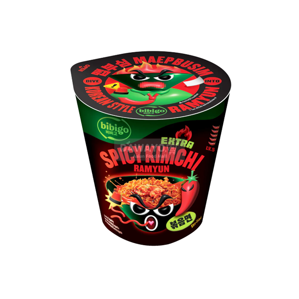 Bibigo Stir-fried Kimchi Noodles Spicy Cup 98g