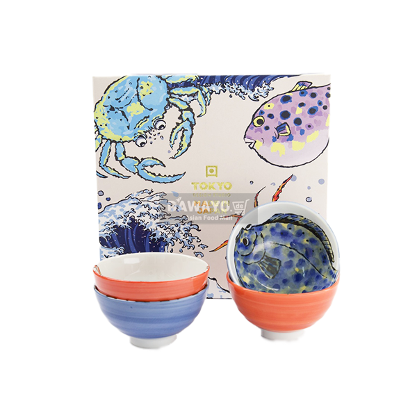 Japanisches Geschenkset mit Brassen- und Krabben-Meeresfrüchtebällchen, 11,2x6,2cm, 300ml (4 Stück)