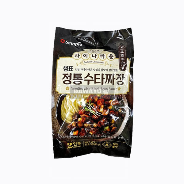 Sempio Traditionelle Handgezogene Jjajang-Nudeln 640g (2 Portionen) – Rauchig-würziger Geschmack aus Incheons Chinatown