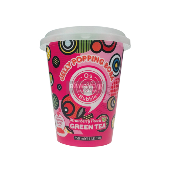 BOBA Strawberry & Peach Green Tea Bubble Tea 350ml (+deposit)
