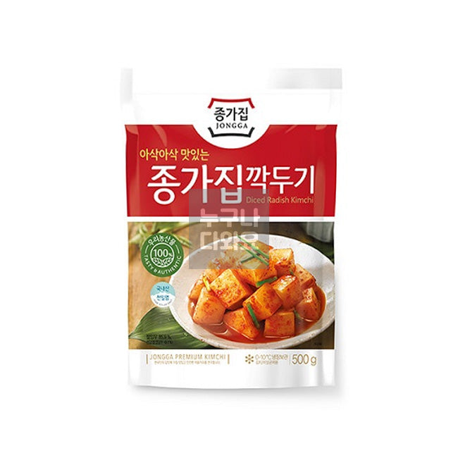 !Sale Jongga Kimchi Radish Cubes (Kkakdugi) 500g