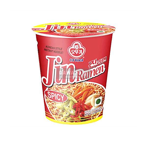 Ottogi Jin Ramen Hot, kleine Tasse, 65g