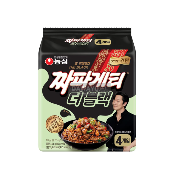 [내수용] 더 찐~해진 농심 짜파게티 더 블랙 464g(116g*4)
