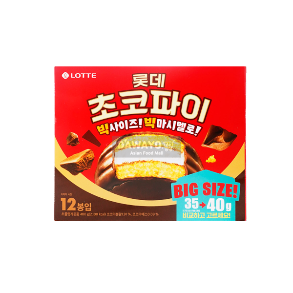 [내수용] 롯데 초코파이 빅사이즈 480g (40g*12개입)