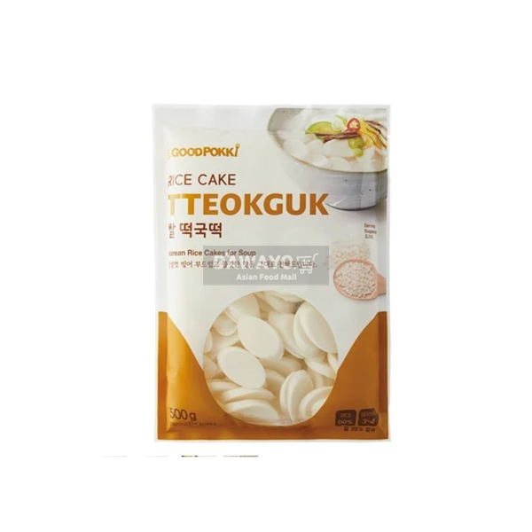Weiße Reiskuchen-Scheiben (Tteokguk Tteok) 500g