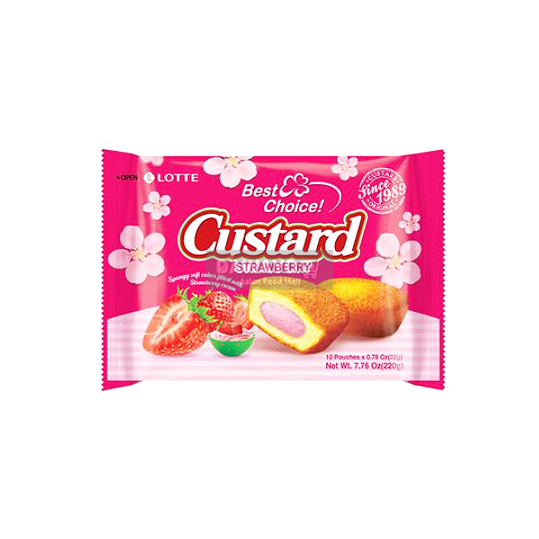 Lotte Custard Strawberry 230g (23g x 10 packs)