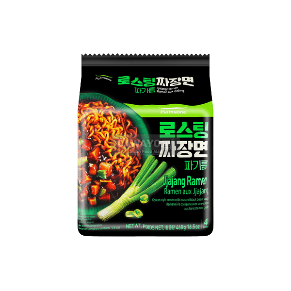 Pulmuone Roasted Jjajang Noodles with Green Onion Oil (Multi Pack) 117gx4