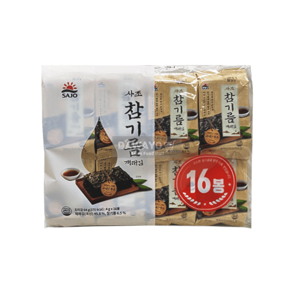 [For Domestic Sale] Sajo Sesame Oil Traditional Lunch Box Seaweed 64g (4g*16) 16 packs