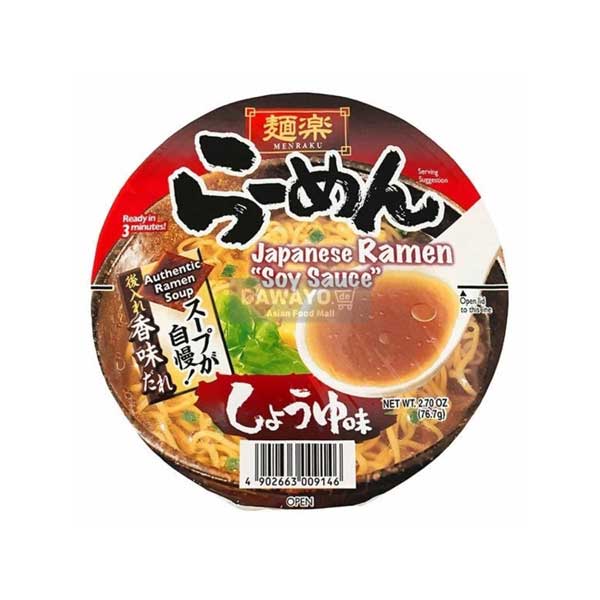 히카리 멘라쿠 간장맛 컵라면 76.70g