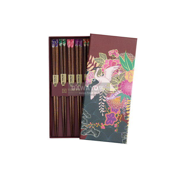 5er-Geschenkset japanischer Essstäbchen (zufällige Motive)