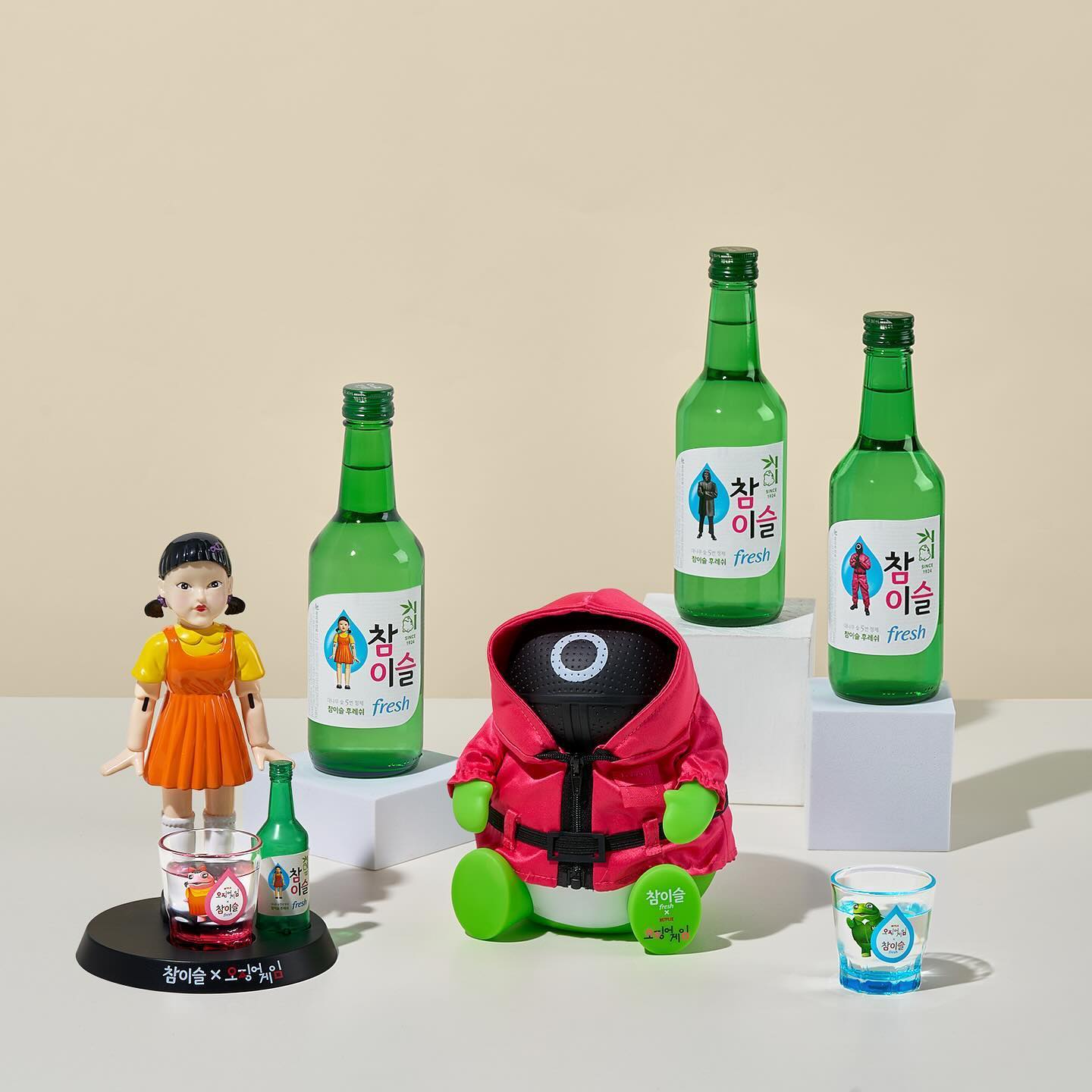 JINRO SQUID GAME キャラクターグラス 2個セット JINRO SQUID GAME キャラクターグラス 2個セット JINRO SQUID GAME