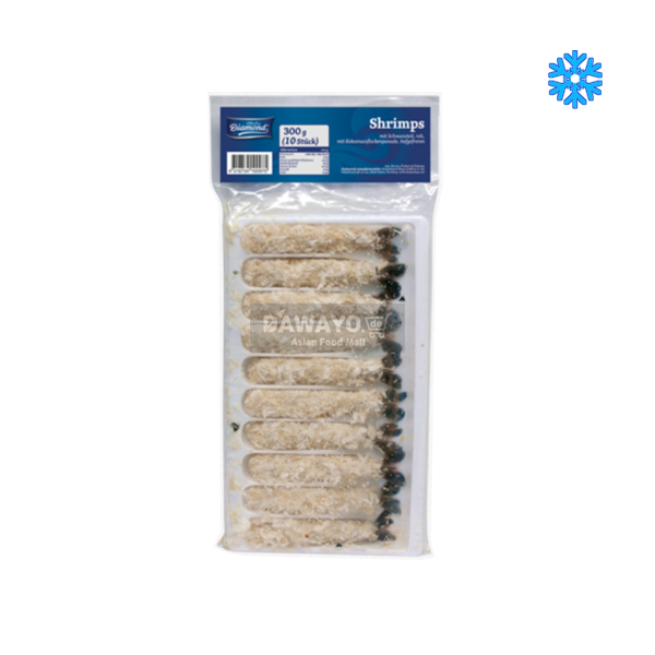 다이아몬드 코코넛가루를 입힌 블랙타이거 새우튀김 300g (10개입)