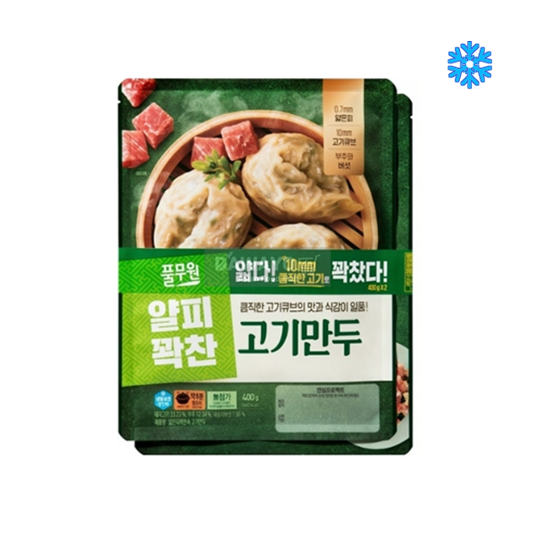 [내수용] 풀무원 씹는맛이 일품인 얇은피 꽉찬속 고기만두 800g (400g*2봉지)