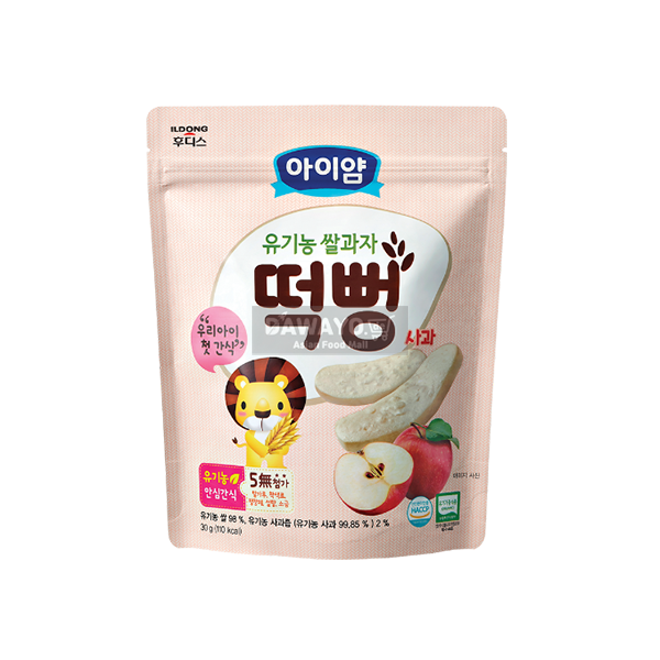 [내수용] 후디스 아이얌 유기농 쌀과자 떡뻥 (사과맛) 30g