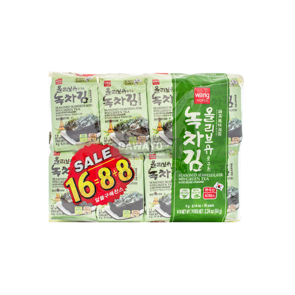 Wang Gerösteter Seetang mit Olivenöl und Grüntee (8+8) 64 g